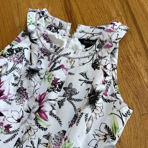 WHBM Dress Halter Floral Print Sleeveless Lined, Size 4